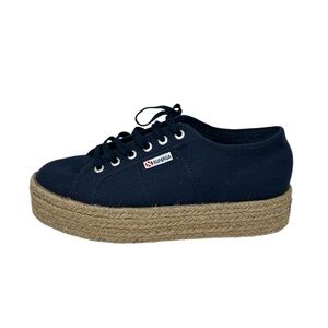 Superga Cotropew Navy Blue Platform Espadrilles